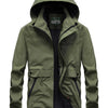 Men's Lightweight Hooded Outdoor Jacket - Military Color