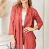 Culture Code Full Size Open Front Cardigan - Coral