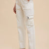Annie Wear Straight Leg Jeans with Cargo Pockets - White