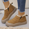 Warm Plush Lined Ankle Boots - Mustard