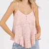 Mittoshop Textured V-Neck Cami - Pink