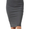 Zenana Premium Cotton Basic Knee Skirt - ASH GREY