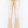 American Bazi V-Cut Ruched Flare Pants - Tan