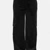 Mono B Elastic Waist Corduroy Cargo Pants - Black