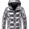 Men's Plus Size Padded Hooded Winter Coat - Gray