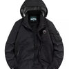 Men's Plus Size Outdoor Windproof Hooded Jacket - Black
