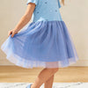 Children's Butterfly Round Neck Tulle Dress - Cerulean