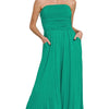 Zenana Double Layered Strapless Tube Top Jumpsuit - K GREEN