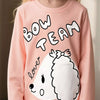Children's Cute Dog Long Sleeve T-Shirt - Watermelon pink