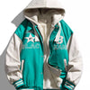 Men's Full Size Zip Up Hooded Jacket Plus Size - Turquoise