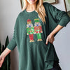 Heimish Sequin Nutcracker Long Sleeve Ribbed Top - Hunter Green