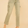 Annie Wear Straight Leg Jeans with Cargo Pockets - Sage