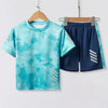 Children's Tie-Dye Quick-Dry Activewear Set - Aqua
