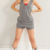 HYFVE V-Neck Wide Strap Romper - GRAY