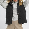 Umgee Quilted Embroidered Vest - Black
