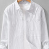 Men's Plus Size Striped Long Sleeve Button-Up Shirt - White Stripes