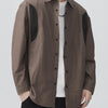 Men's Plus Size Button Up Long Sleeve Shirt - Coffee Color