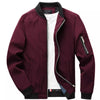 Men's Plus Size Casual Lightweight Bomber Jacket - Burgundy