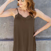 Basic Bae Full Size Lace Trim V-Neck Cami - Mocha