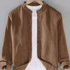 Men's Plus Size Button Up Long Sleeve Shirt - Khaki