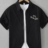 Men's Short Sleeve Button-Up Shirt - Black