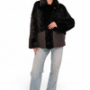 Kaia Eco-Fur Down Fill Coat in Black - Black