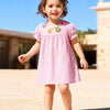 Children's Floral Ruffled Sleeve Dress - Blush Pink