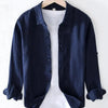 Men's Full Size Button Up Long Sleeve Shirt Plus Size - Navy Blue