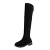 Over-the-Knee Boots with Back Lace-Up Detail - Black