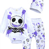 Children's Halloween Bodysuit and Pants Set with Hat - White