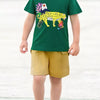 Children's Animal Graphic Short Sleeve T-Shirt - Dark Green