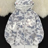 Men's Camo Print Zip-Up Hoodie - Off-white