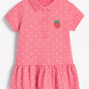 Children's Button Detail Short Sleeve Dress - Strawberry