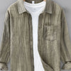 Men's Plus Size Button Up Long Sleeve Shirt - Army Green