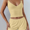 V-Neck Cami and Shorts Set - Yellow