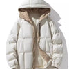 Men's Full Size Hooded Padded Winter Coat Plus Size - Off-white