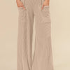 BiBi 2tone Cord Rib Waist Band Side Pocket Pants - OAT