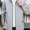 Men's Plus Size Zip Up Long Sleeve Jacket - Gray
