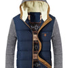 Men's Padded Hooded Winter Coat - Blue