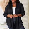 Culture Code Full Size Open Front Cardigan - Black