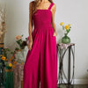 ADORA Smocking Top Wide Leg Jumpsuit - MAGENTA
