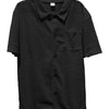 Men's Full Size Button Up Short Sleeve Top and Shorts Set Plus Size - Black