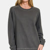 Zenana Full Size Pigment Dyed French Terry Sweatshirt - Black