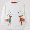 Children's Reindeer Embroidered Sweatshirt - White