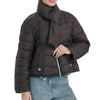Lightweight Transitional Jacket with Detachable Scarf - Chocolate