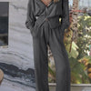 Zip-Up Hoodie and Pants Active Set - Dark Gray