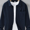 Men's Plus Size Button Up Long Sleeve Shirt - Navy Blue