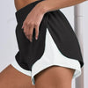 BiBi French Terry Knit Color Block with Sid Slit Shorts - BLACK