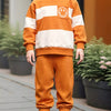 Children's Color Block Hoodie & Pants Set - Tangerine