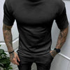 Men's Full Size Round Neck Tee and Shorts Set Plus Size - Black